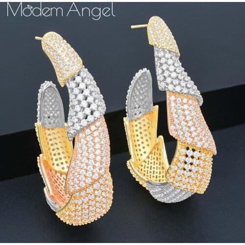 ModemAngel Luxury Bamboo Luxury African Earrings Fashion Dubai Bridal Jewelry For Women Wedding brincos para as mulheres