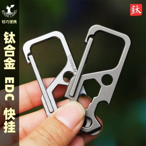 Rover Camel Outdoor Titanium TC4 Carabiner snap hook Screwdriver Bottle Opener Keychain Quick relase safety buckle EDC Tool