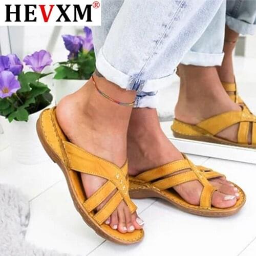 Women Sandals 2020 Summer Sandals For Women Beach Shoes Low Heels Wedges Shoes Women Flip Flops Gladiator Flat Sandalias Mujer