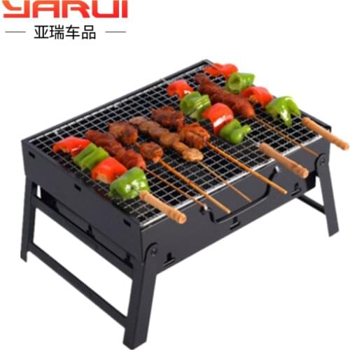 Stainless Steel grill Outdoor More than 5 people household charcoal barbecue furnace field Tools 3 full set arbon oven shelf