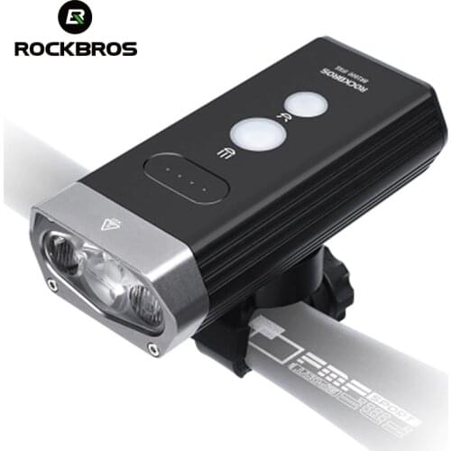 ROCKBROS 1800 Lumen USB Rechargeable Bike Light 3 Leds Bicycle Headlight IPX6 Waterproof Lamp Flashlight Power Bank 5200mAh