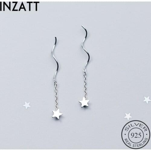 INZATT OL Chain Tassel Star Drop Earrings For Women Charm Wedding Party Fashion Jewelry New 2018 Style Gift Summer