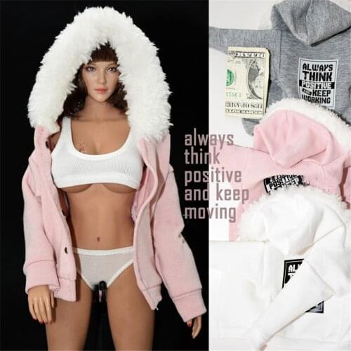 1:6 Scale Female Woman Hooded Sweater Hoodies Clothes Models for 12 inches Girl Lady Figures Bodies Wei Clothing Model