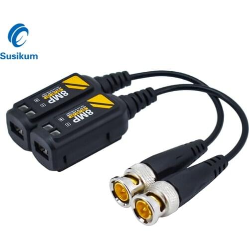 10Pairs 8MP BNC Video Balun Connector Transmission Twisted Pair Transmitter cctv Cable Support HD 8MP AHD/CVI/TVI Camera