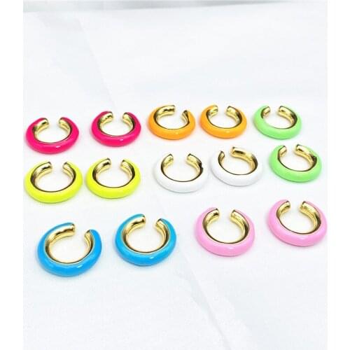 10pairs/lot Mixed Colors C Shape Ear Cuff Oil Drop Candy Color Ear Cuff For Women