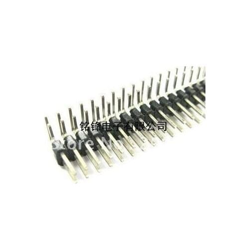 10pcs 2.54mm 2x40 Pin Right Angle Male Double Row Pin Header Strip
