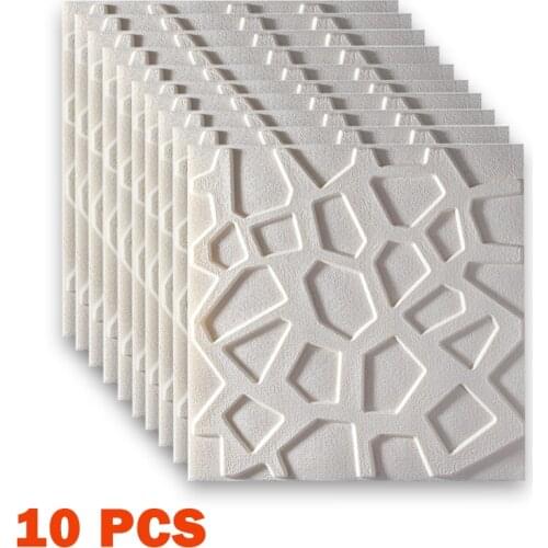 10pcs 3D Wall Stickers Decorative Adhesive Panels Home Bedroom Decor Waterproof Wallpaper Living Room Bathroom Kids Kitchen TV