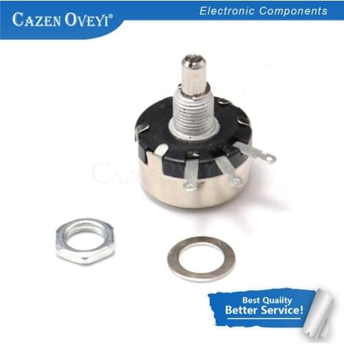 5pcs/lot WX110 (010) 6mm Round Metal Shaft Single Turn Wire resistor Wound Potentiometer 1k 2.2k 3.3k 4.7K 5.6k 6.8k 10k 22k ohm