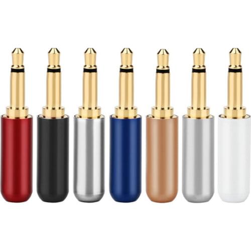 50pc 3.5mm Earphone Connector 3/4 Poles Gold Plating Plug Jack Headphones Repair Cable Solder Adapter Jack Male Audio 3.5 Stereo