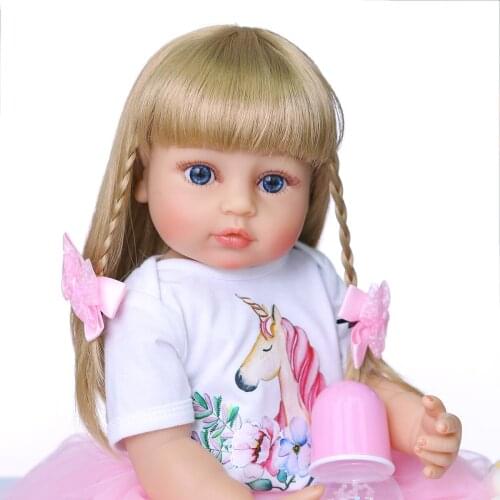 55CM Doll Bebe Reborn Baby Dolls for Children Toys Toddler Full Body Silicone Girl Reborn Doll with Summer Clothes