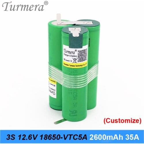 3S 12.6V 4S 16.8V 5S 21V Battery Pack US18650VTC5A 2600mah 35A Discharge Current for Shura Screwdriver Battery (customize)
