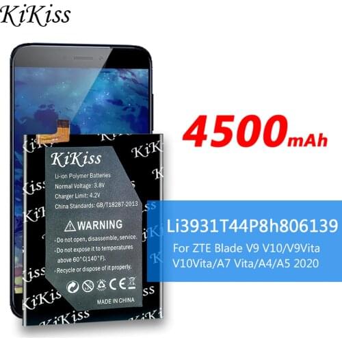 KiKiss High Capacity 4400mAh Li3931T44P8h806139 Battery for ZTE Blade V9 V10 /V9Vita V10Vita/A7 Vita/A4/A5 2020/A7 2019