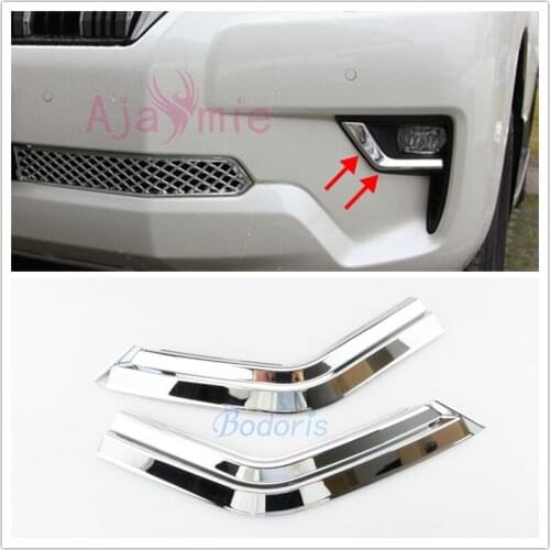 Accessories For Toyota Land Cruiser 150 Prado LC150 FJ150 2018 Front Fog Lamp Cover Light Overlay Trim Chrome Car-Styling