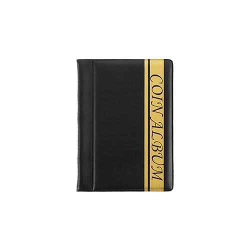 Leather Coin Album Collecting Money Organizer 10 Pages 120 Pockets Coins Badges Collection Album Book for Collector Coin Holder