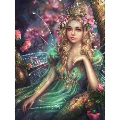 Handicrafts Diamond Embroidery Fairy Girl Cross Stitch Picture Patterns 5D Diy Diamond Painting by Number Room Wall Decoration
