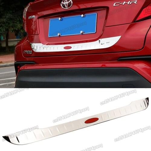 Lsrtw2017 shiny silver car taildoor tail door trims for toyota CHR 2017 2018 2019 2020 rear decoration styling c-hr accessories