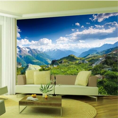 Beibehang Custom Papel de parede Mountains Winter Alps Snow Nature 3d wallpaper living room TV wall bedroom mural 3D wall paper