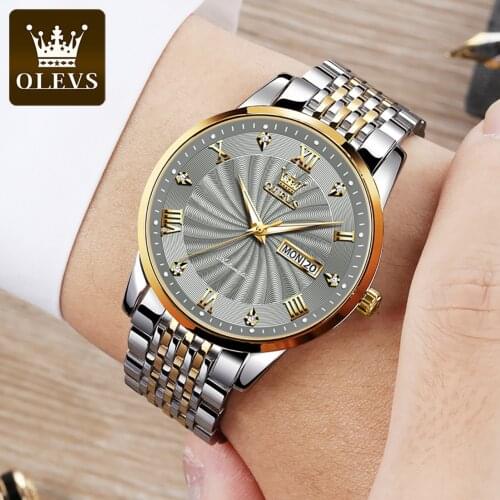 OLEVS Top Brand Luxury Automatic Watch Men Mechanical Wristwatch Stainless Steel Waterproof Watches For Men Relogio Masculino