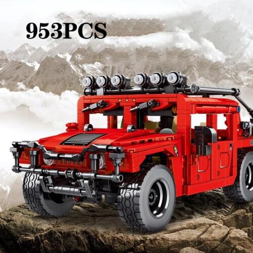 Children Toys High-Tech Roadst Off-Road Vehicle SUV Building Blocks City Pull Back Car Racing Car Bricks Creat DIY Gifts For Kid