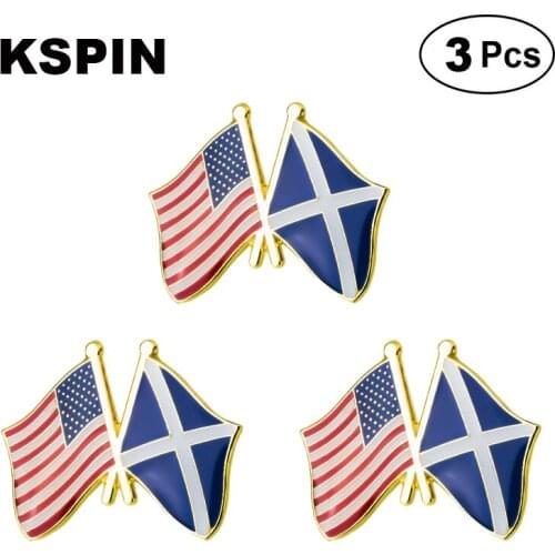 U.S.A & Scotland Frendship Lapel Pin Brooches Pins Flag badge Brooch Badges