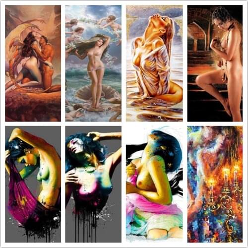 Sexy Woman Jewel Cross Stitch Figure Art Portrait Diamond Embroidery Oil Paint Diy Nude Naked Mosaic Arts Crafts Home Decor