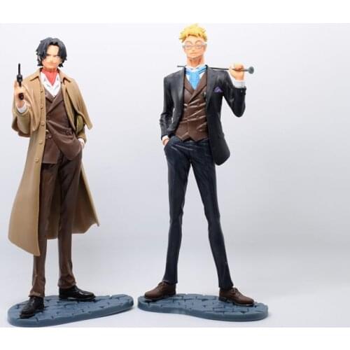 Japan Anime One Piece TCWJ Detective Marco & Portgas D Ace PVC Figure Figurine 23-24cm Toy Model Statue New No Box
