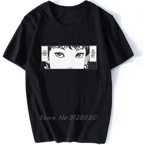 Junji Ito Men T Shirt Tomie Japanese Kago Manga Horror Tomie Harajuku Funny Tee Shirt Short Sleeve T-Shirts Cotton New