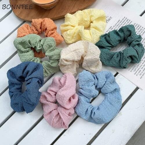 Headwear Women Hair Ties Solid Minimalist College Ponytail Holder Students Preppy Style Tender Accessories Vacation Ulzzang Chic