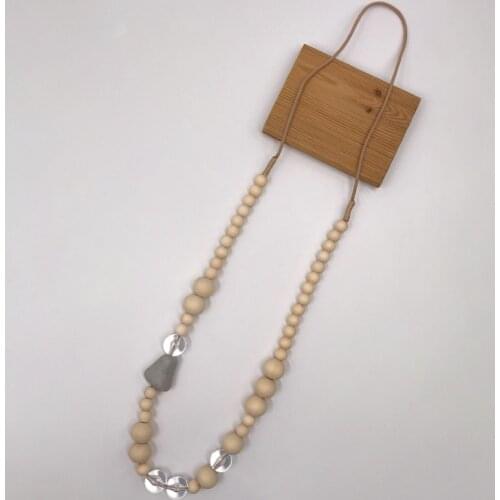 Kara&Kale Goth Fashion Jewelry Sweater Chain Long Necklace Vintage Charms Wood&Resin Stone Beads Necklace for Women Accessories