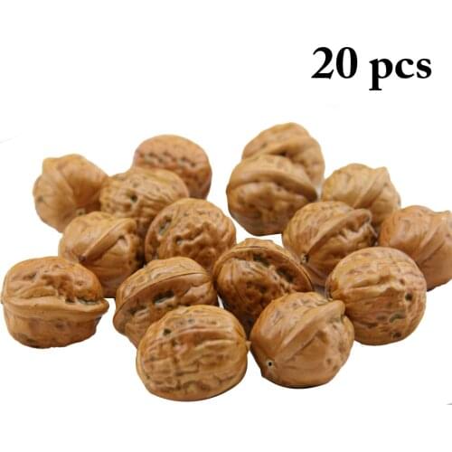 20PCS Simulation Walnut Plastic Fake Walnut Artificial Food Multi-Purpose Walnut Fake Artificial Fruit Home Desktop Decoration