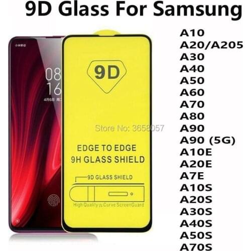 300pcs 9D Full Curved Tempered Glass For Samsung Galaxy A10S A20S A30S A40S A50S A70S A51 A71 A91 M30S Screen Protector