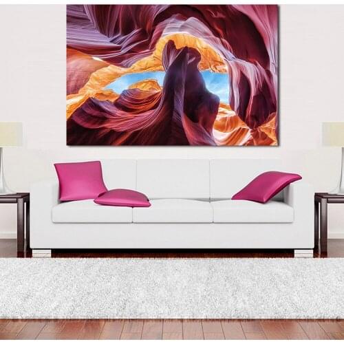 JQHYART Large Size Color Antelope Canyon Oil Painting Moder Home Decor Picture Wall Pictures For Living Room No Frame