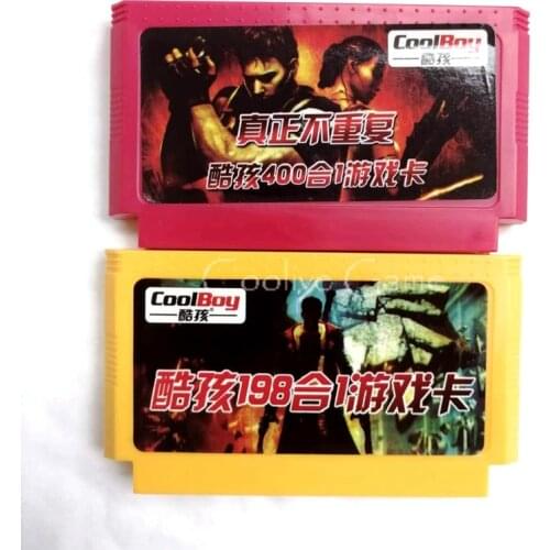 2PCS / Lot (400 in 1 + 198 in 1 ) Real No Repeat 60 Pin Cartridge for 8 Bit Video Game Console