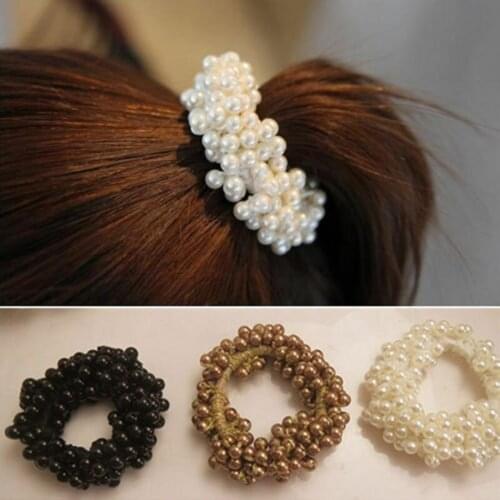 Creative new whole ring pearl hair ring girls hair rope fashion personality sweet hair ring