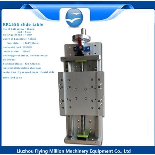 Linear Stage Actuator Stage 123-923mm Travel Length Linear Moudle with 1605 Ballscrew for DIY CNC Router