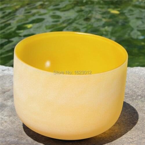 Frosted Singing Quartz Crystal Bowl of 12 inch Note E Chakra Solar Plexus