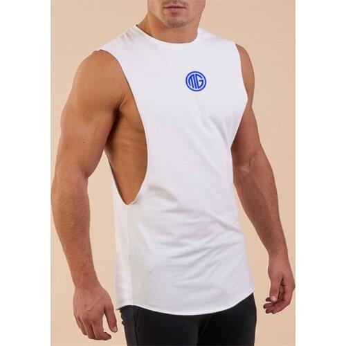 Muscleguys 2019 Summer Tank Top Men Sleeveless Shirt Stringer Fitness Mens Cotton Singlets Muscle Clothes Workout Vest