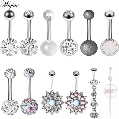 Miqiao 1 Pcs Body Piercing Jewelry Stainless Steel Navel Nail Navel Ring Hot Sale Belly Button Rings