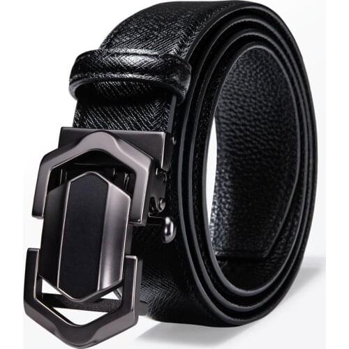 Cutout Aolly Belt Men Top Quality Genuine Luxury Leather Belt For Men Black Strap Male Metal Automatic Buckle Barry.Wang