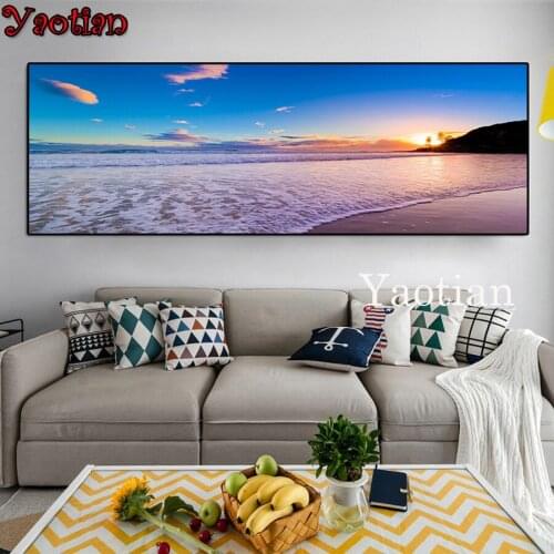 Natural Blue Sky Beach Landscape Diamond Mosaic DIY Crystal Embroidery Rhinestones Pictures Diamond Painting Accessories