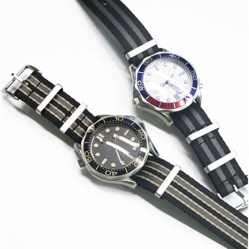 Nylon Canvas NATO Strap 18mm 20mm 22mm Zulu Band 304 Stainless Steel Buckle Men Replacement Bracelet Watch Accessories for Omega