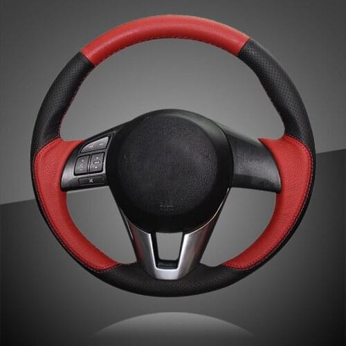 Car Braid On The Steering Wheel Cover for Mazda 3 Axela 2013-2016 Mazda 6 Atenza 2014-2017 Mazda 2 2015-2017 Auto Leather Covers