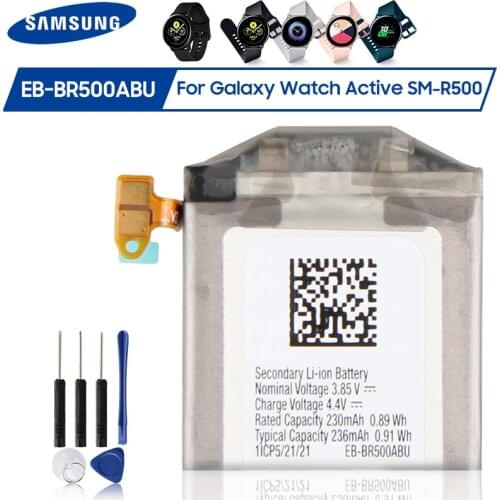 Original Samsung Replacement Battery EB-BR500ABU for Samsung Galaxy Watch Active SM-R500 Genuine Battery 236mAh