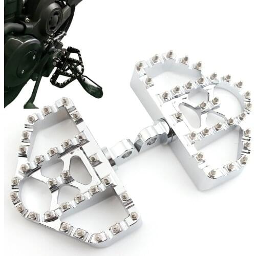 Motorcycle MX Offroad Foot Pegs Bobber Wide Fat Floorboards Footrests Pedals For Harley Sportster XL Dyna Street VRSC Touring