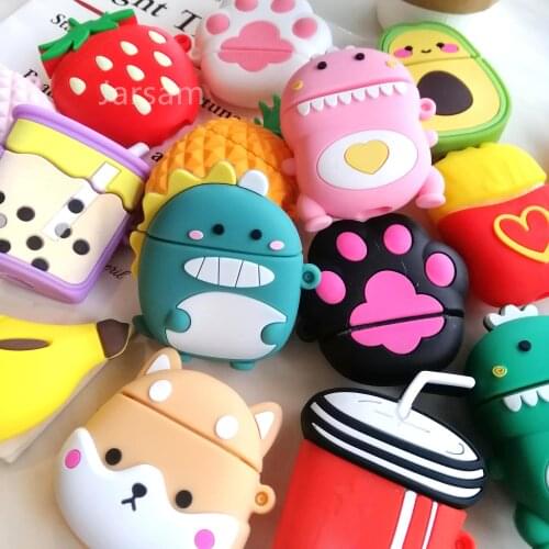 Popcorn Cute 3D Cartoon Fashion Wireless Silicone Case for Airpods 2 case Charging Headphone Case