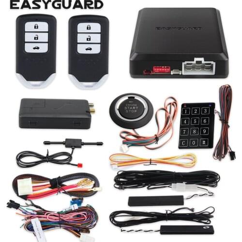 EASYGUARD smartphone app 4G 3G 2G keyless entry system engine start stop remote engine start GPS GSM car security system DC12V