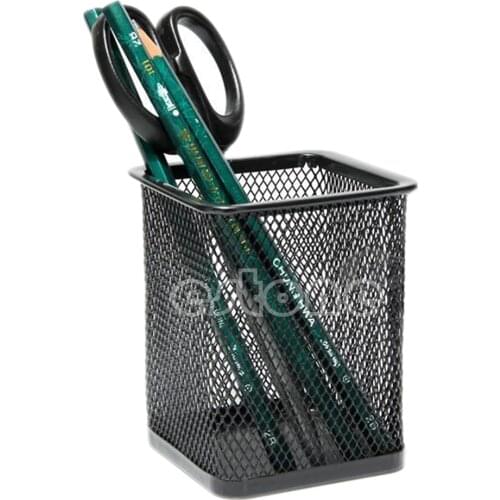 Black metal Rectangular Mesh Style Pen Pencil Holder Office accessories Desk Organizer Container supply