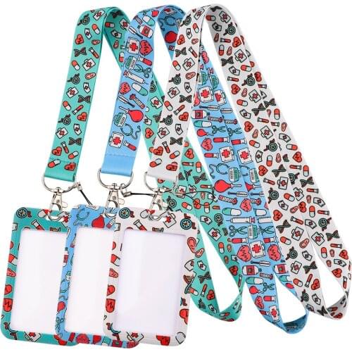 DZ2468 Medical Nurse Lanyard For Key chain ID Card Cover Pass Doctors Mobile Phone Badge Holder Keyring Neck Straps Accessories