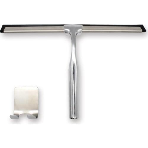 Shower Squeegee For Bathroom,Window,Car Glass Door,Stainless Steel Shower Cleaner With Hook