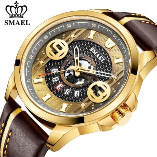 SMAEL Fashion Sports Mens Watches Top Brand Luxury Relogio Masculino Military Waterproof Quartz Watch Men Date Wrist Watch